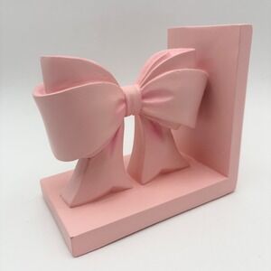 Pink Bow Bookend Cute Decorative Book End Coquette Shelf Decor